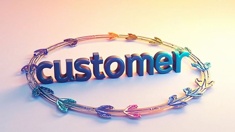 Die Grafik "customer" spiegelt die zentrale Rolle vom Kunden im Online Marketing wieder.